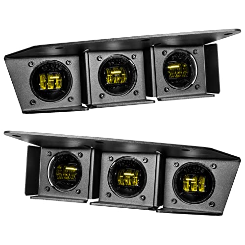 Oracle Lighting 5890-006 Yellow Triple Led Fog Light Kit For Steel Bumper Fits 2021 2024 Bronco - Six High-Powered Emitters, Provides Significant Visibility