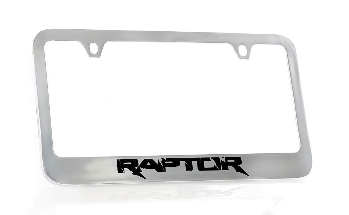 Ford Raptor Chrome Plated Metal Wide Bottom License Plate Frame Holder
