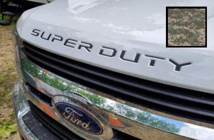 Decal Mods (2017-2022) Hood Grille Decal Sticker (Thin) Letter Inserts Inlays for Ford F250 F350 F450 Super Duty (Digital Camo ACU Generic) - FDCACUGENERIC
