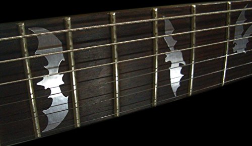 Fretboard Markers Inlay Stickers Decals For Guitars & Bass - Bat Wings - Metallic
