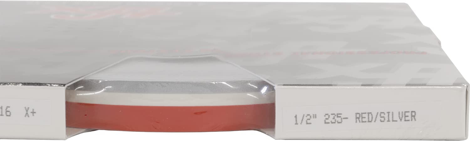 Universal TFX 0208235 - Auto Customizing 1/2&quot; 2-Color Dual Pinstripe -1/2&quot; x 150' (1/4” Stripe, 1/8&quot; Gap, Then 1/8” Stripe) - 235-Red/Silver Metallic