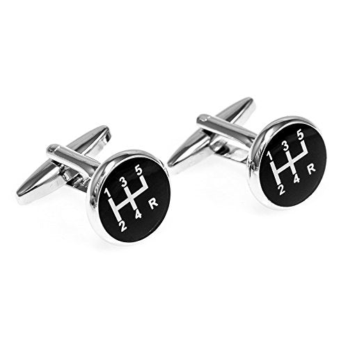 Mrcuff 5 Speed Gear Shift Stick Knob Car Auto Racing Race Cufflinks With A Presentation Gift Box & Polishing Cloth
