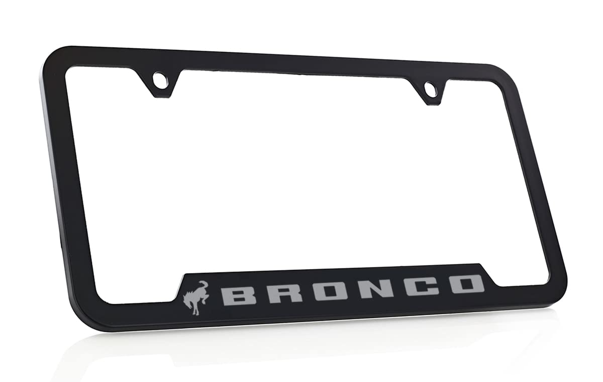 Ford Bronco Uv Printed License Plate Frame - Cactus Grey