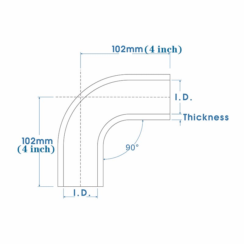 Ohob-Cool 90 Degree Elbow Silicone Coupler Hose Id 4 Inch (102Mm),4-Ply Turbo/Intercooler/Intake Piping Couplers Industrial Hydr