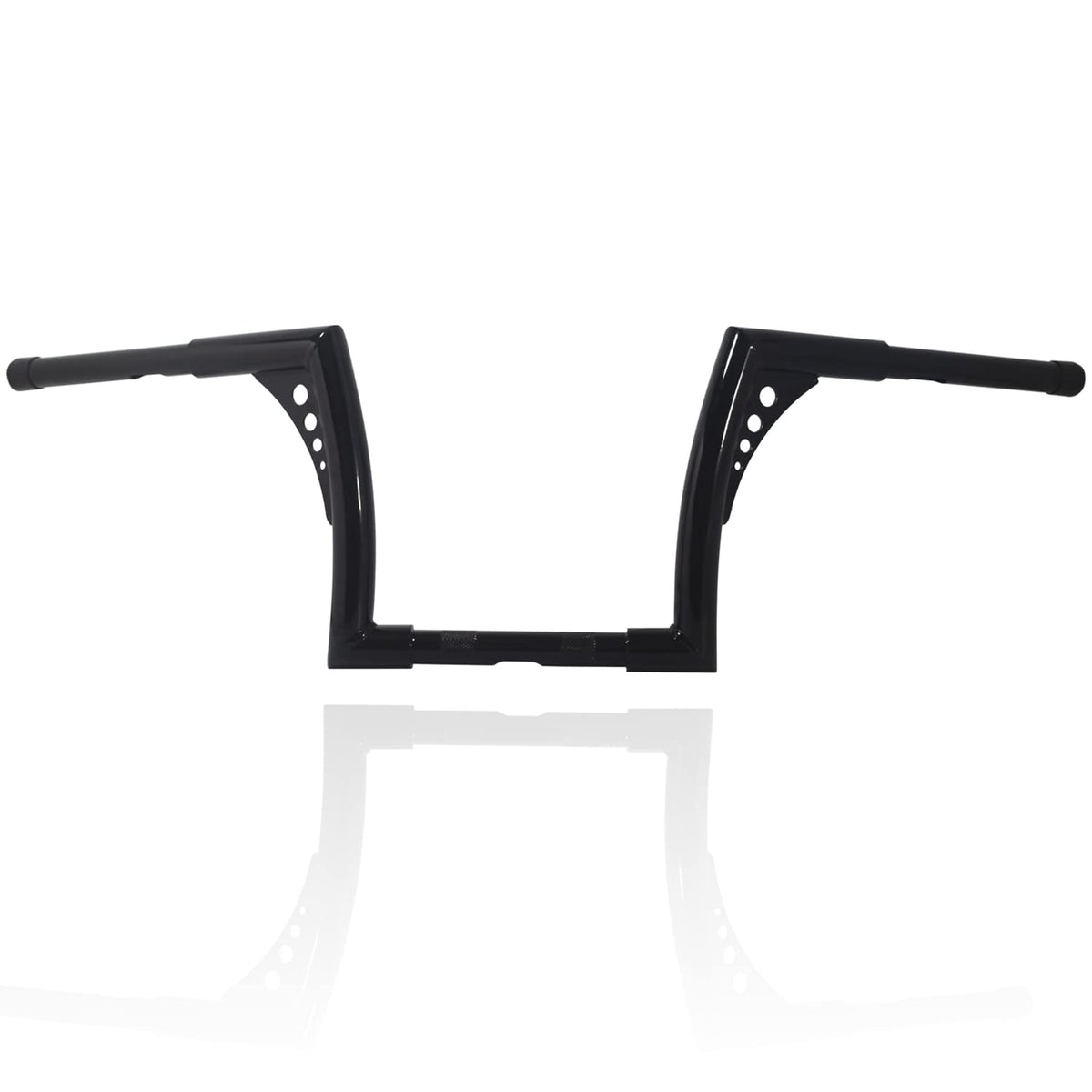 10 Inch Rise 1-1/4'' Batwing Ape Hangers Handlebar Compatible With Harley Softail Flst Fxst Sportster Xl 883 1200 Touring Road Glide+Road King (Gloss Black)