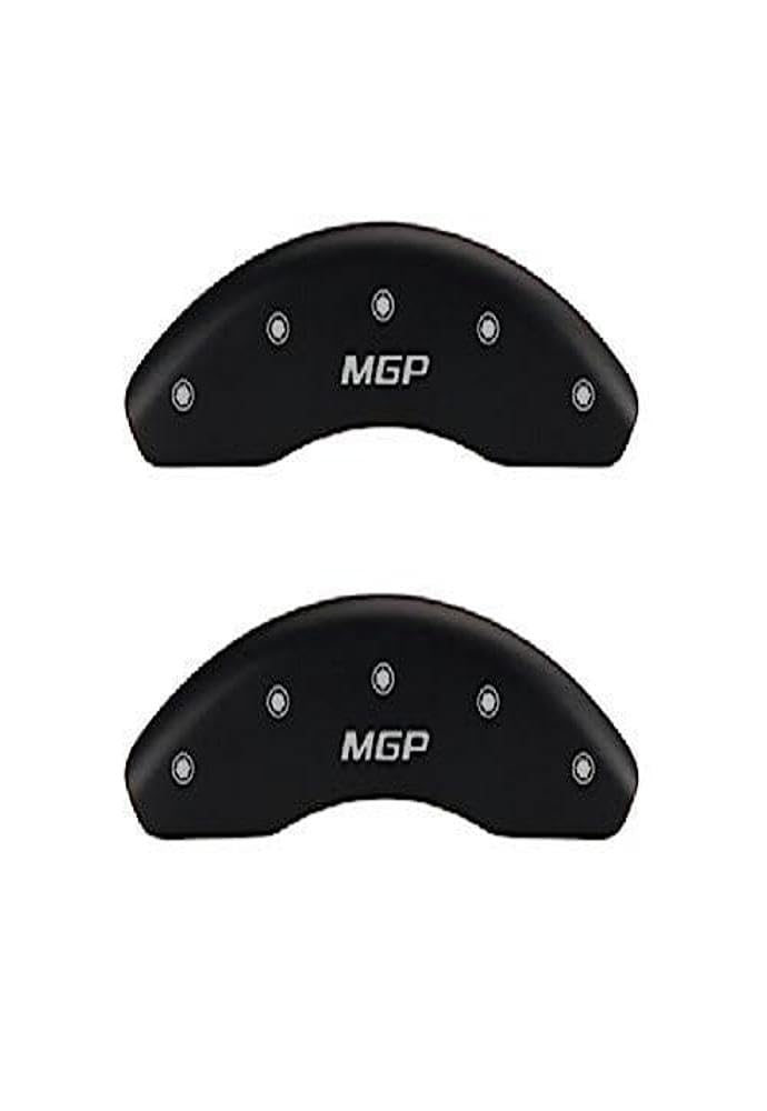 MGP Caliper Covers 16223SMGPMB 'MGP' Engraved Caliper Cover with Matte Black Powder Coat Finish and Silver Characters, (Set of 4