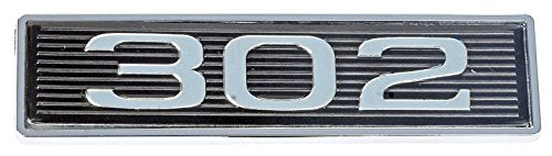 Mustang 302 Classic Hood Scoop Shaker Emblem in Chrome & Black