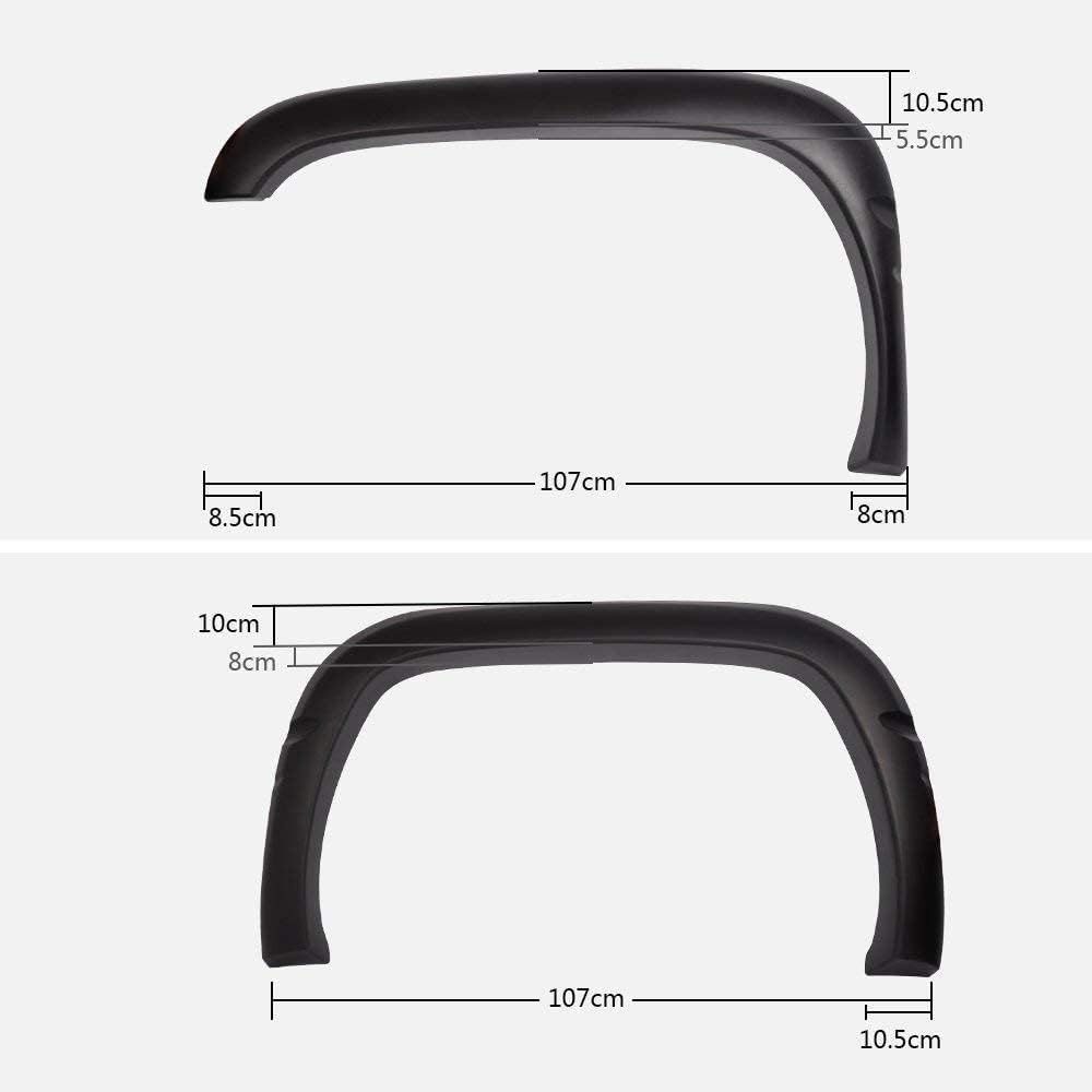 PIT66 Fender Flares, Compatible With 1994-2001 Dodge Ram 1500/2500/3500, Black Factory Style Wheel Flares Set, 4pcs