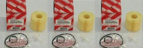 Genuine Oem Toyota Lexus Oil Filter + Drain Plug Gasket 04152-Yzza1 Set Of 3