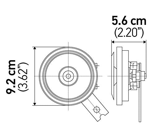 HELLA 011225871 Black 92mm 12V BX Disc Horn Kit (Universal Fit)