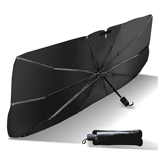 Avanizylora Car Umbrella Windshield Cover Foldable Car Sun Shade Rain Shield Front Glass Protection Portable Easy Open Reverse U