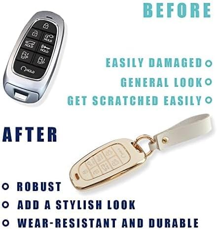 Bestevmod For Ioniq5 Key Fob Cover Accessories,Key Shells With Keychain All-Around Protection Remote Key Case Compatible With 20