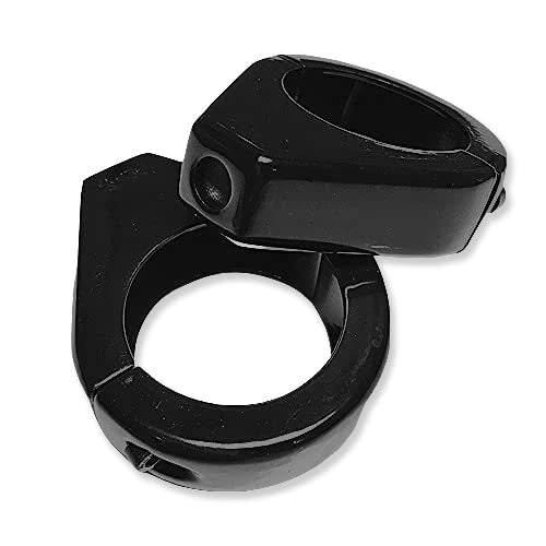 Httmt Mt299-002- Fork Clamp Turn Signal Clamps Compatible With Harley Softail Mount Bracket 39Mm Fork Black