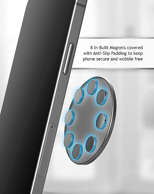 ENCASED Magnetic Mount-Anywhere iPhone Disks (2 Pack) Designed for MagSafe, Stick On Phone Holder - Great for Car, Home, Office,