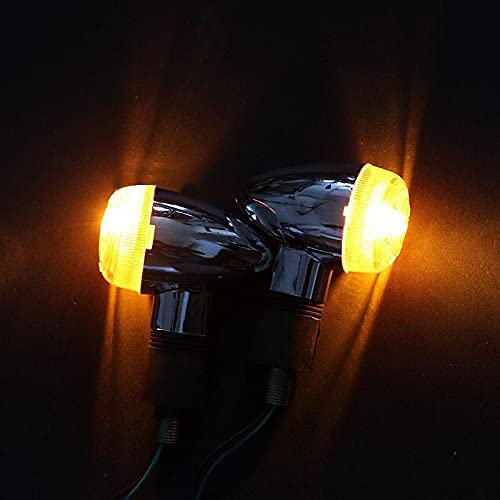 4 Pack Motorcycle Chrome Bullet Front Rear Turn Signal Amber Motorcycle Turn Signals Replacement for Honda Harley Kawasaki Suzuk