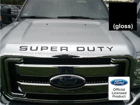 Decal Mods 2008-2016 Hood/Grille Letters Inserts Inlays Decals Stickers for Ford Super Duty F250 F350 F450 (2008-2016) (Thin Decal) - CB (Black Gloss)