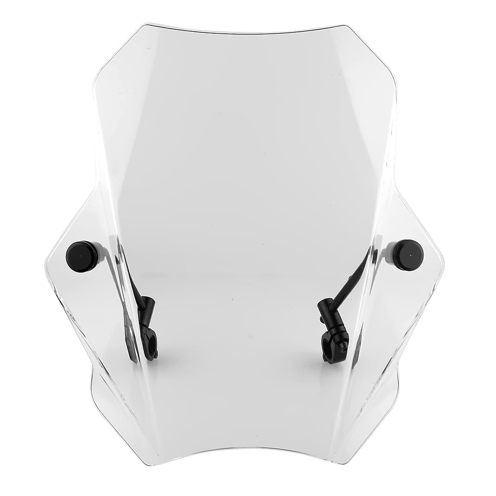16.5'' Motorcycle Windscreen Wave Windshield Motorbike Wind Deflector Universal Transparent Color w/Universal Handle Bar Clamp M