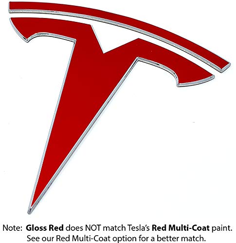 Custom Cut Graphics Logo Decal Wrap for Tesla Model Y, 4-pc Set (Gloss Red)