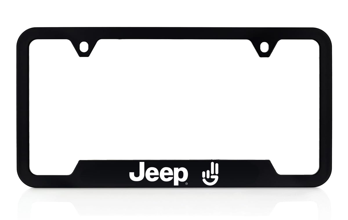 Jeep Wave License Plate Frame Quantity 1 Included (White Plastic)