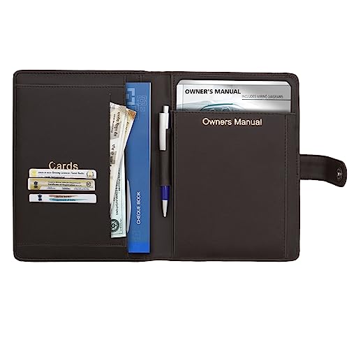 Storite Car Document Holder Owner Manual, Durable Leather Vehicle Registration & Insurance Insurance Card, Driving Licence, Rc B