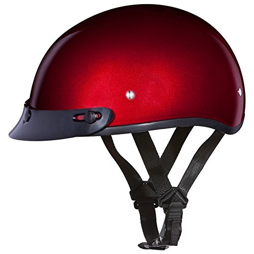 Daytona Helmets Half Skull Cap Motorcycle Helmet - Dot Approved Black Cherry] 4Xl]