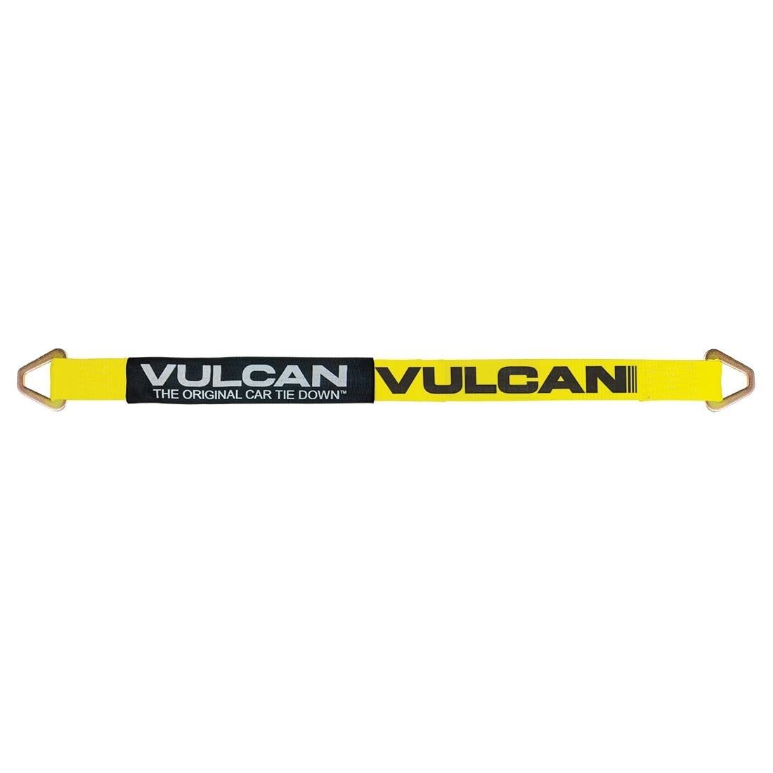 Vulcan Car Tie Down Axle Strap With Wear Pad - 2 Inch X 36 Inch - 4 Pack - Classic Yellow - 3,300 Pound Safe Working Load