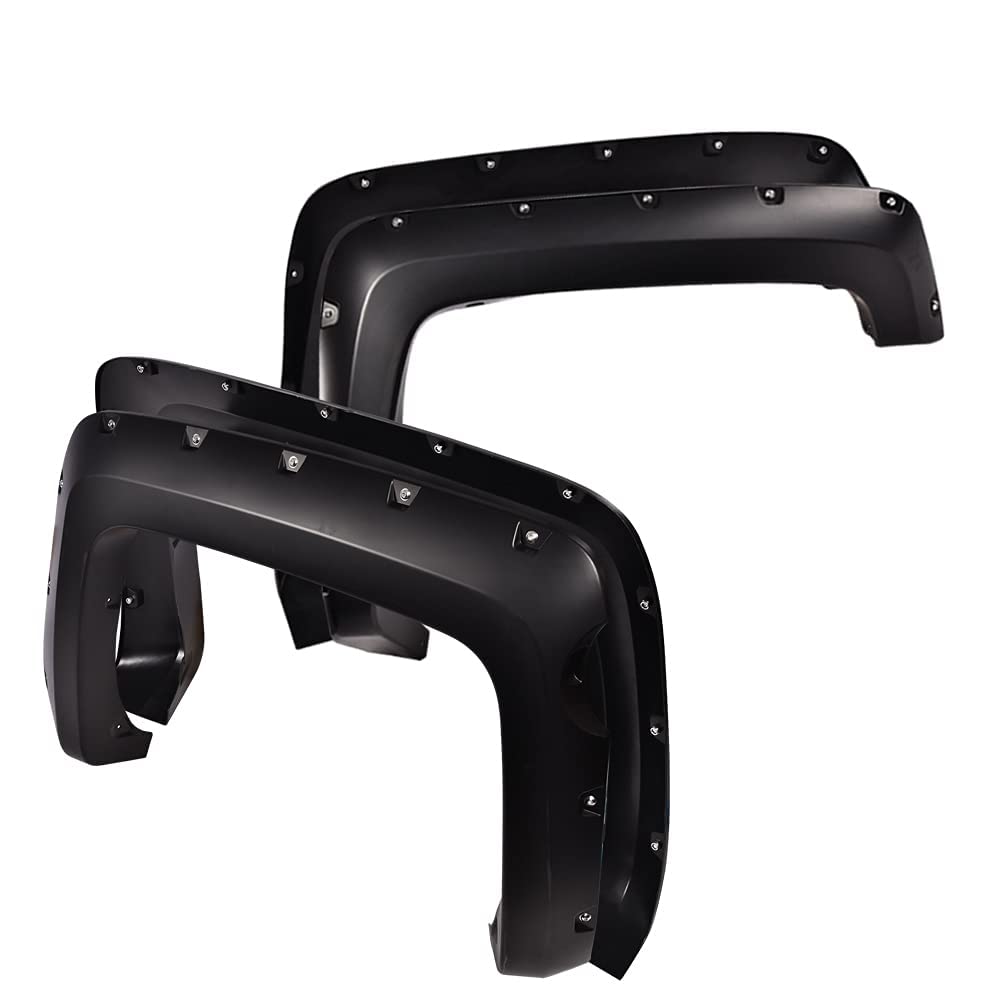 G-Plus Pocket Rivet Upgrade Fender Flares, Compatible With 2014-2018 Chevy Silverado 2500Hd/3500Hd, 5.8 Ft (69.3'') Short Bed Cr
