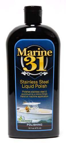 Marine 31 Stainless Steel Liquid Polish | Restores Shine & Luster on Stainless Steel, Aluminum & Chrome | Easy to Use Formula | 