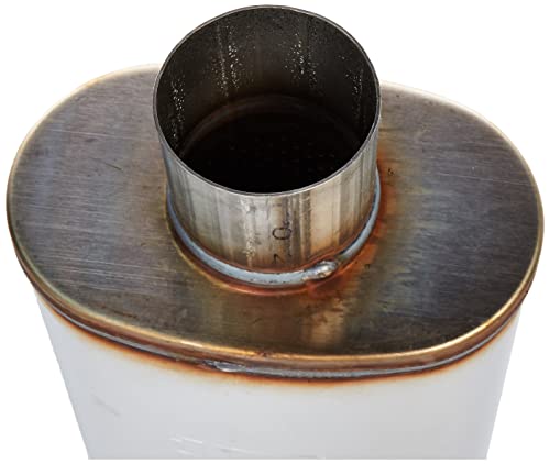 MagnaFlow Performance Exhaust Muffler 12219: 3''/3'' Inlet/Outlet, 5x8x14'' Oval, Stainless Steel, Satin Finish