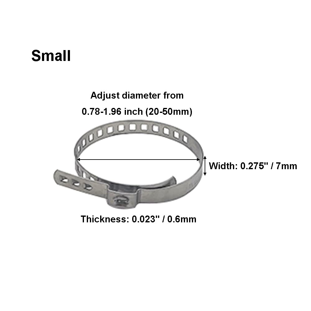 Cv Boot Clamp Kit - Stainless Steel Universal Adjustable Axle Boot Cv Joint Bands Drive Axle Shaft Joint Crimp Clamps 24Pcs(12Pcs Large+ 12Pcs Small)