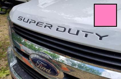 Decal Mods (2017-2022) Hood Grille Decal Sticker (Thin) Letter Inserts Inlays For Ford F250 F350 F450 Super Duty (Soft Pink) - C