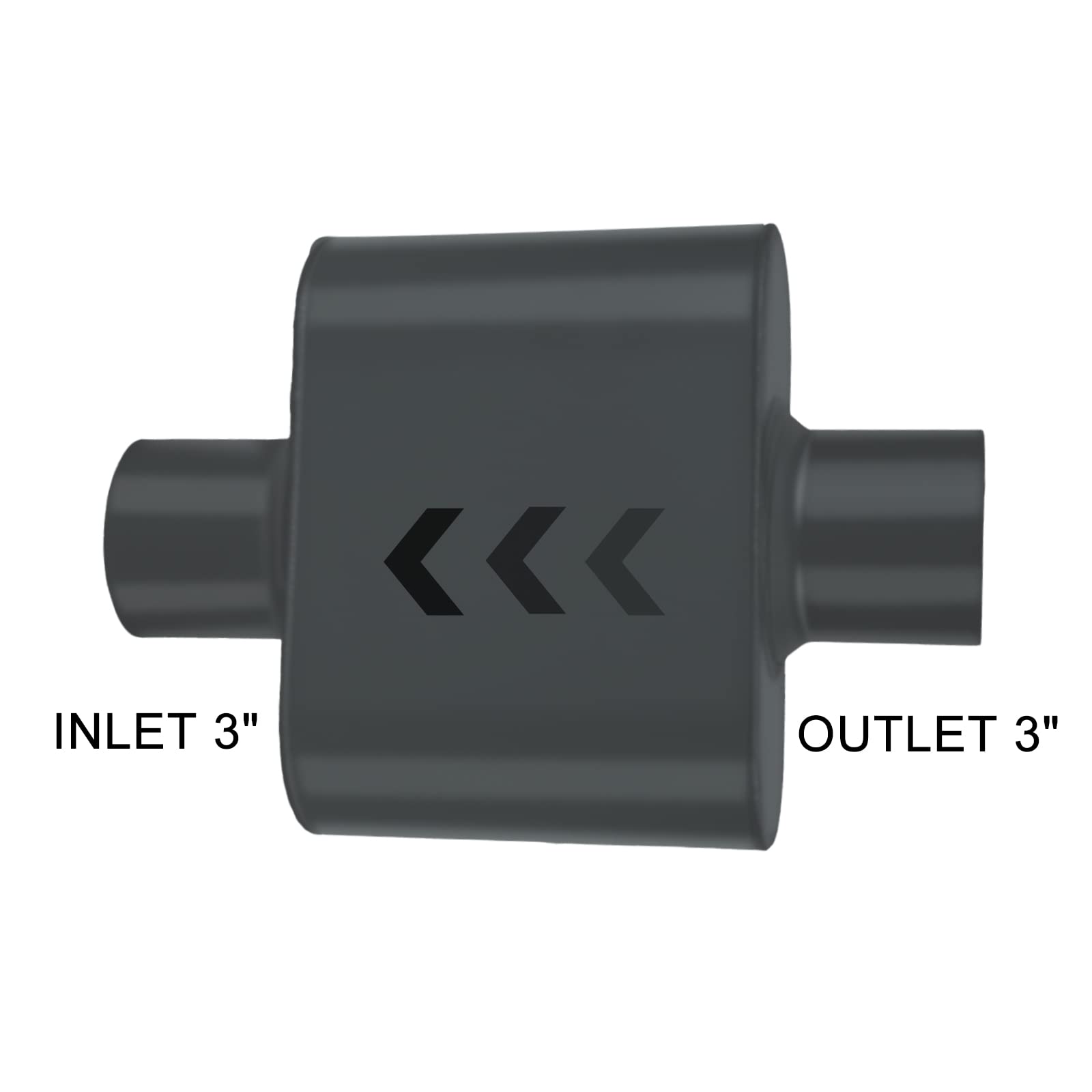 Pair Of Single Chamber Performance Race Muffler 3'' Center/Center Universal Steel Muffler (3 Inch)