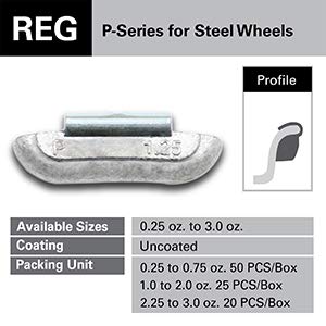 Ckauto P Style 2.25Oz, P225, Lead Clip On Wheel Weights, Uncoated, 20Pcs/Box