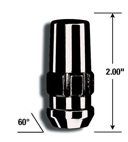 Gorilla Automotive 76601Nbc Black 14Mm X 2.00 Thread Size Chrome Finish Duplex Acorn Wheel Lock, (Pack Of 4)