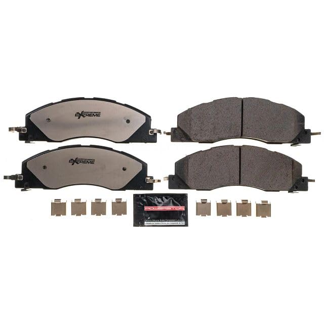 Power Stop Z36-1399 Front Z36 Truck And Tow Carbon-Fiber Ceramic Brake Pads For 2009 2010 2011 2012 2013 2014 2015 2016 2017 201