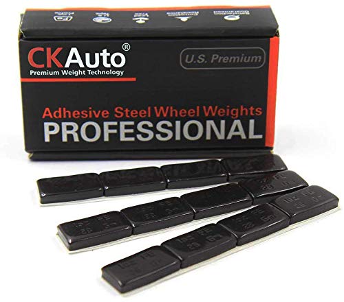 Ckauto 1Oz, Black, Adhesive Stick On Wheel Weights,Easypeel Tape, 72 Oz/Box, Us Quality (72Pcs)