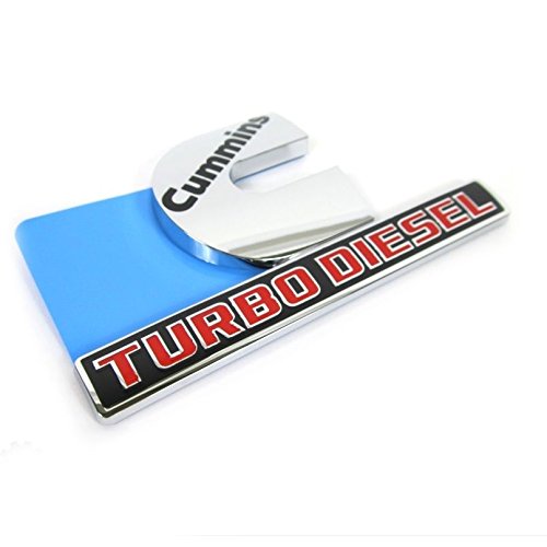 Yoaoo 2Pack Oem Chrome Cummins Turbo Emblem Badges Compatible With 2500 3500 Emblem Glossy 6.2'' By 3.4'' Inches