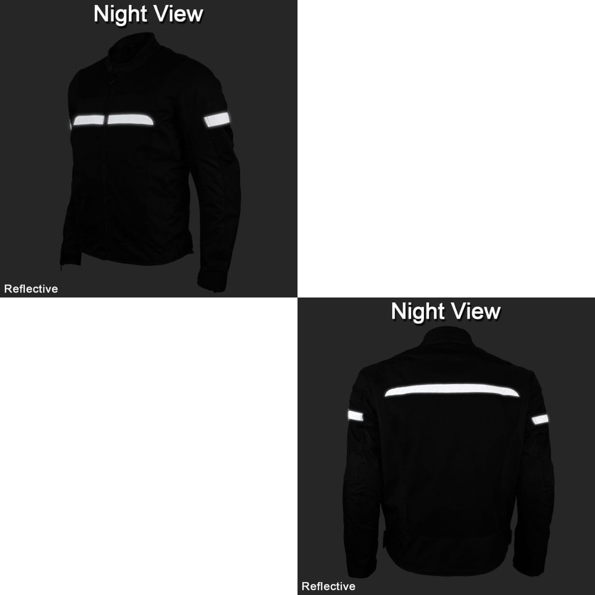 Mens Motorcycle Perforated Textile Reflective Mesh Riding 3 Season Jacket With Ce Amors (Xl)