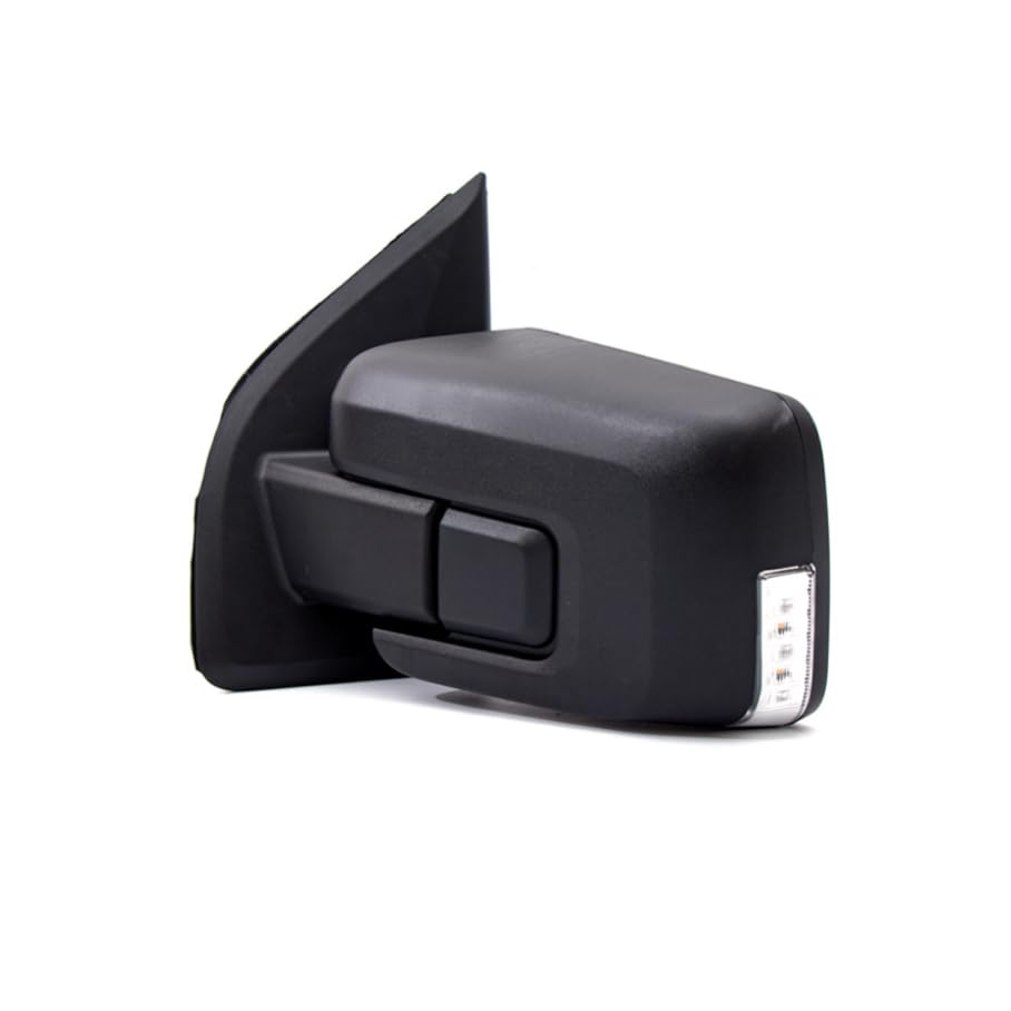 For Ford F150 2021-2024 Door Mirror with Textured Black Cover Manual Folding with Turn Signal Light Puddle Light Power Adjustmen