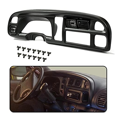 Pit66 Dash Board Bezel Cover Compatible With 1998-2002 Dodge Ram 1500 2500 3500/1998-2002 Dodge Ram 2500 3500Instrument Panel Co