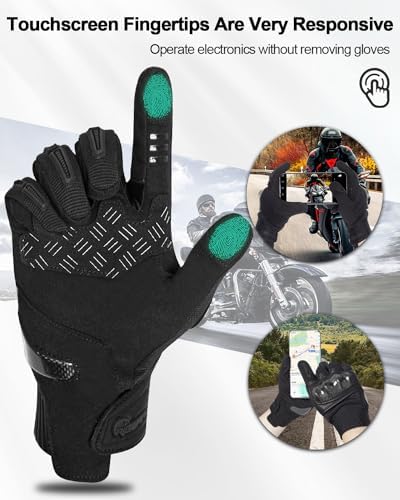 Rigwarl Latest Upgrade Biker Glove For Men And Women With Wear-Resistant Palm, Dirt Bike Gloves Comfortable Won 'T Scratch Hands
