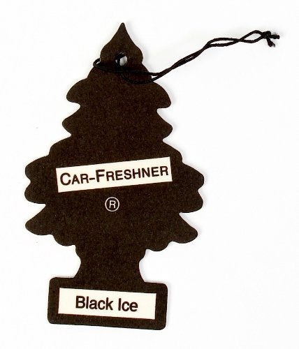 Little Trees Car Air Freshener | Hanging Paper Tree For Home Or Car | Black Ice | 10 Pack