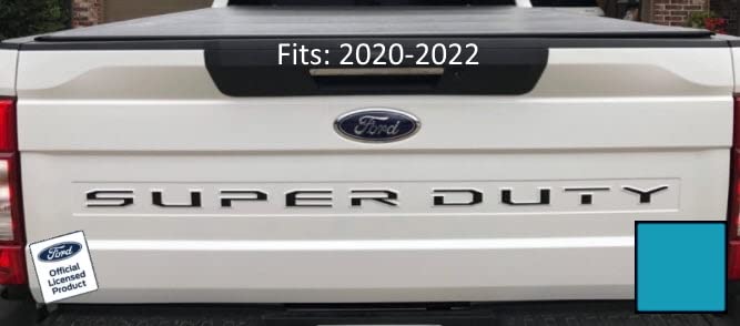 Decal Mods Super Duty Tailgate Letter Inserts Inlays Decals Stickers (Thin) for Ford F250 F350 F450 (2020-2022) (Turquoise/Teal) - CTEAL