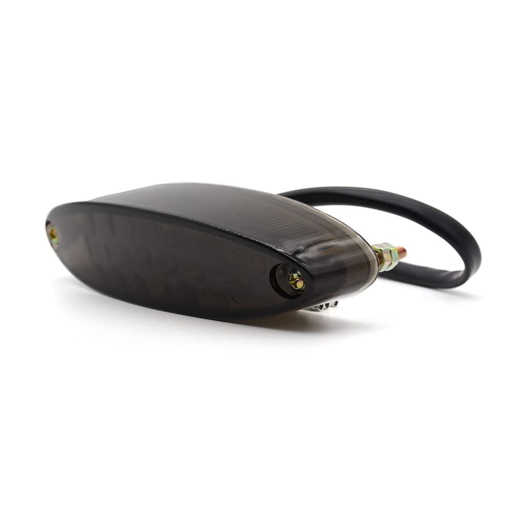 Kucehiup Motorcycle Led Taillight Brake Stop Light Atv Tail Light Universal License Plate Lights (Smoke)