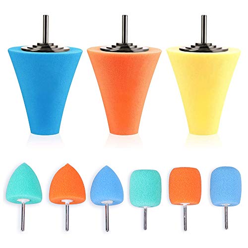 Polishing Cone Zfe 9 Pcs Sponge Buffing For Automotive Car Wheel Hub Care, Metal Polish Buffing Polishing Ball For Aluminum And 