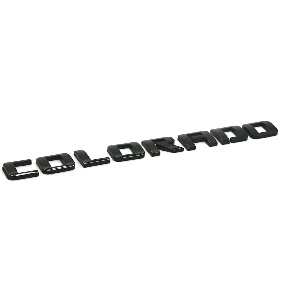 3-Piece Set Colorado Fender Tailgate Badge 3D Logo Emblem Nameplate Letter Truck Replacement For 03-18 Chevrolet Colorado (Gloss Black)