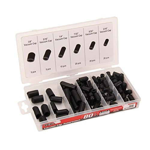 Tekz 45252 80-Piece Buna-N Rubber Vacuum Cap Assortment