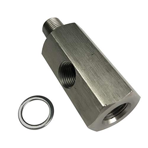 1/8 Bspt Oil Pressure Sensor Tee Stainless Steel 1/8 Bspt Female To 1/8 Bspt Male With 1/8 Npt Port Adapter Turbo Supply Feed Li