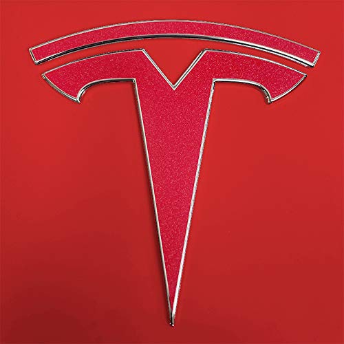 Custom Cut Graphics Logo Decal Wrap for Tesla Model Y, 4-pc Set (Red Multi-Coat)