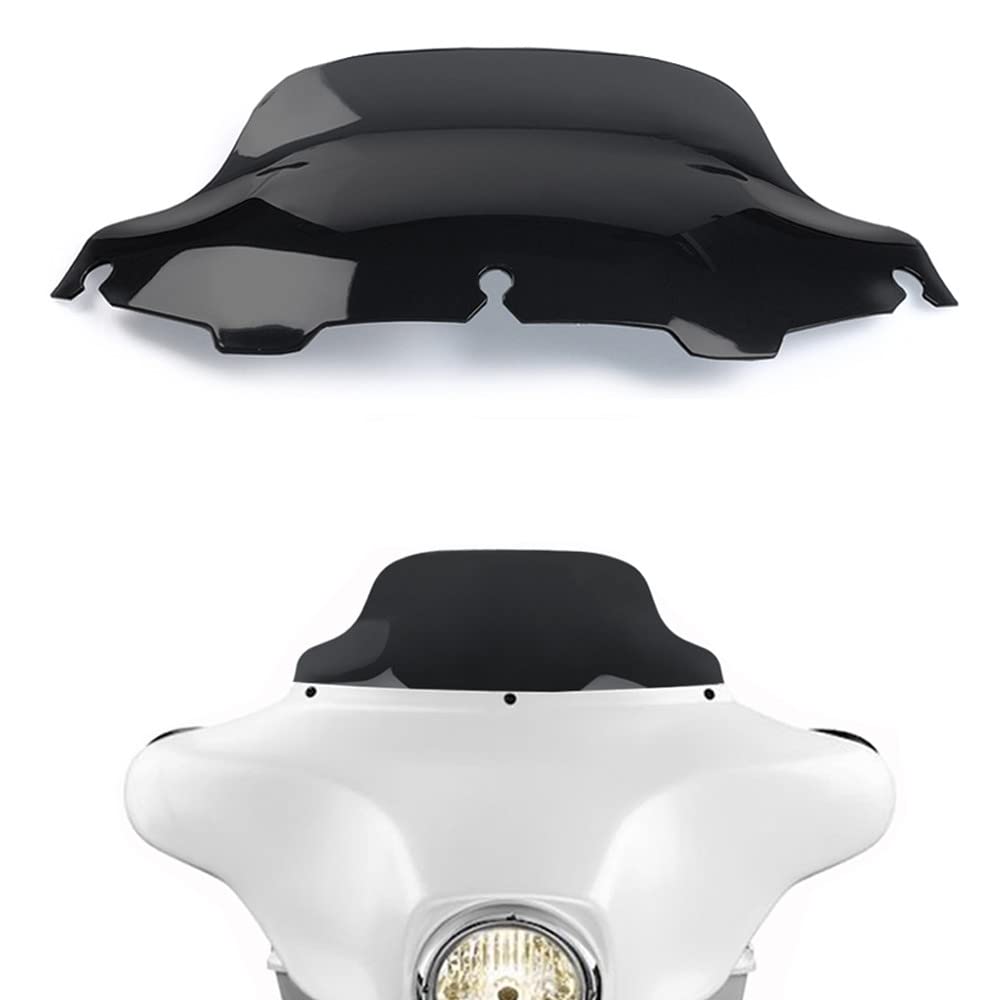 Wynmoto Black 8 Wave Windshield Windscreen Compatible For 1996-2013 Harley Davidson Street Glide Electra Glide Ultra Classic Touring Flht Flhtc Flhx Tri Glide 96-13 -Like New